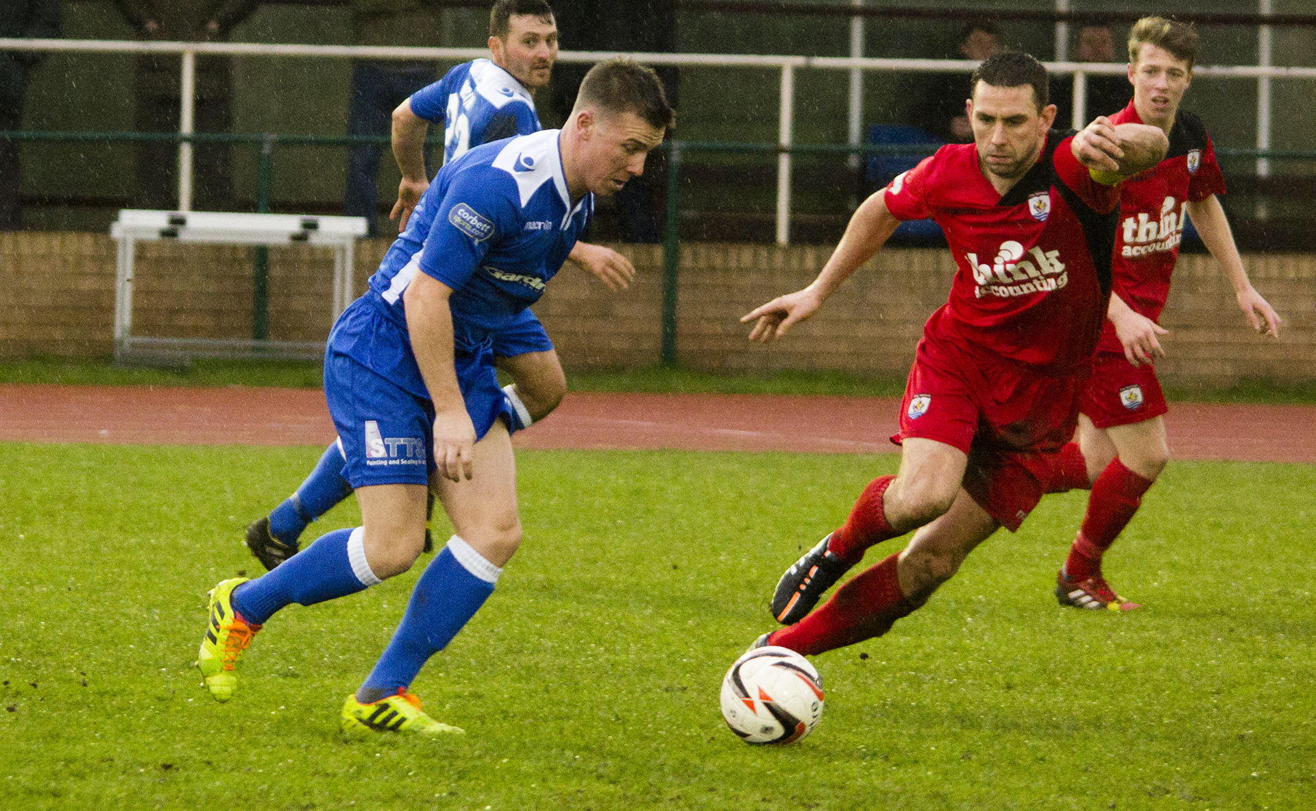 Tom Field in action for Airbus against The Nomads in 2015