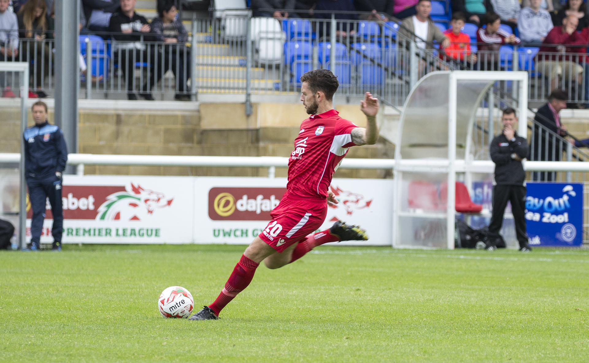 Wes Baynes strikes a spectacular free kick to give The Nomads the lead on the third minute - © NCM Media