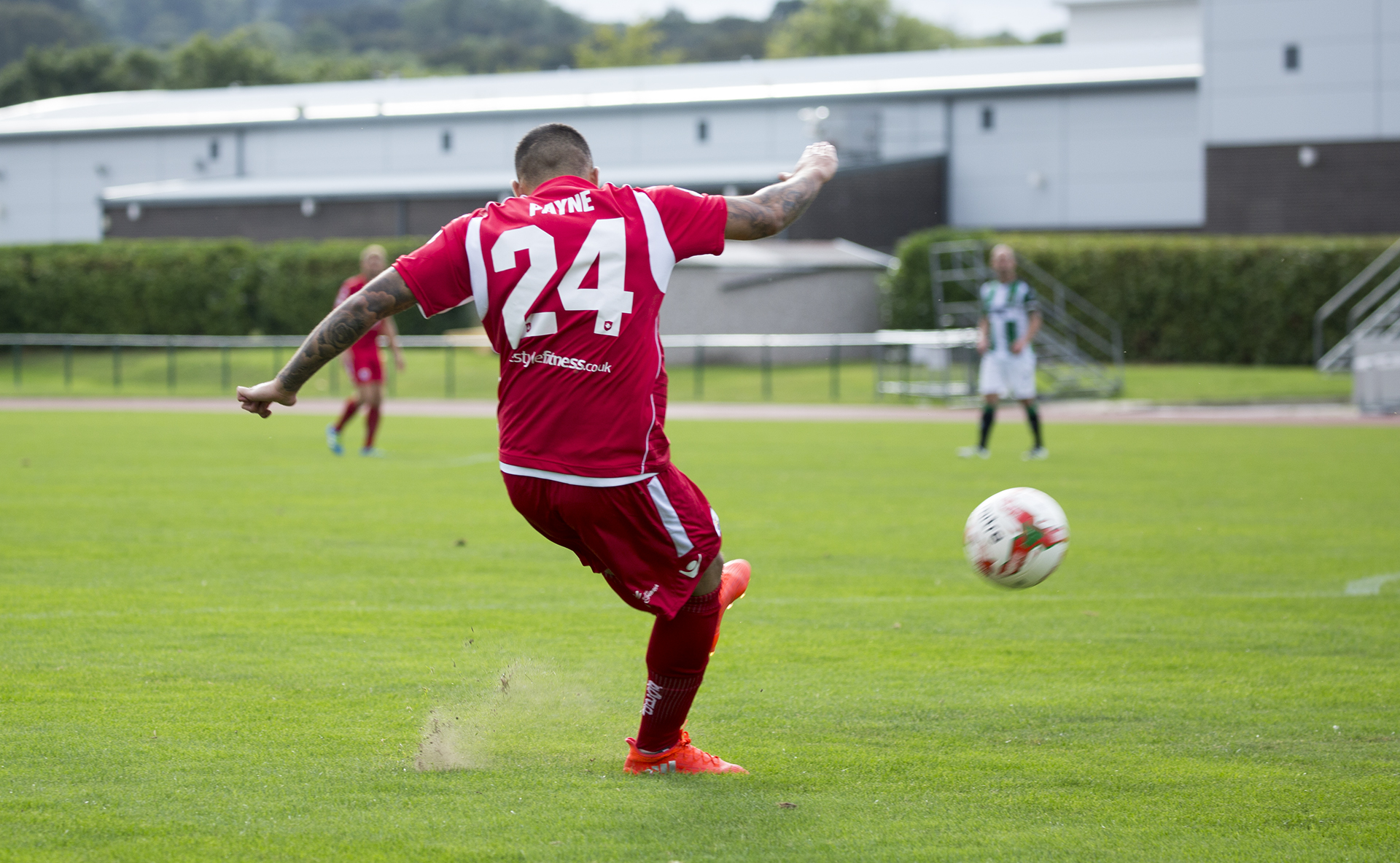 Shelton Payne strikes for The Nomads in the second half - © NCM Media