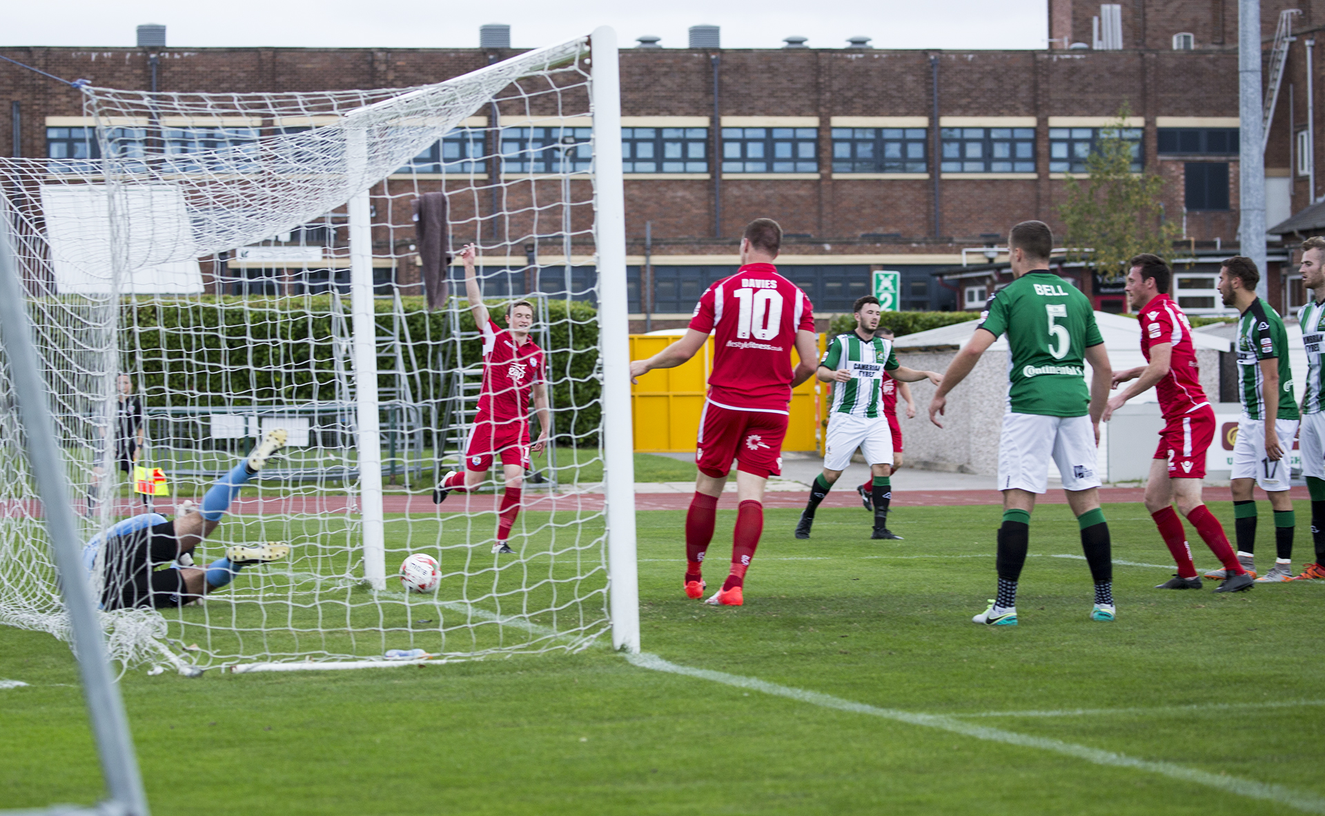Dominic Richards cannot keep the ball out for Aberystwyth Town - © NCM Media