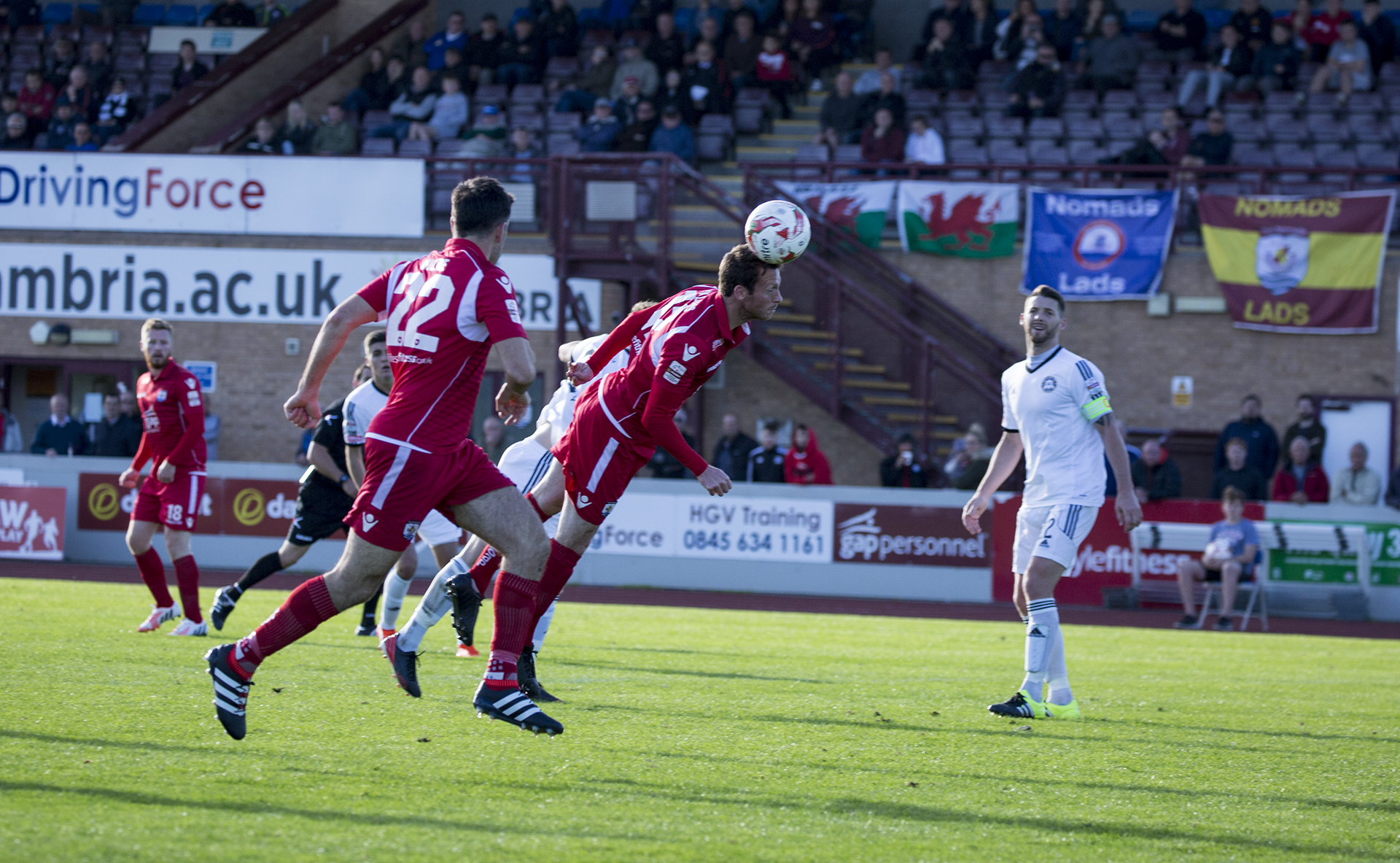 Matty Williams is unable to get his second half header on target - © NCM Media