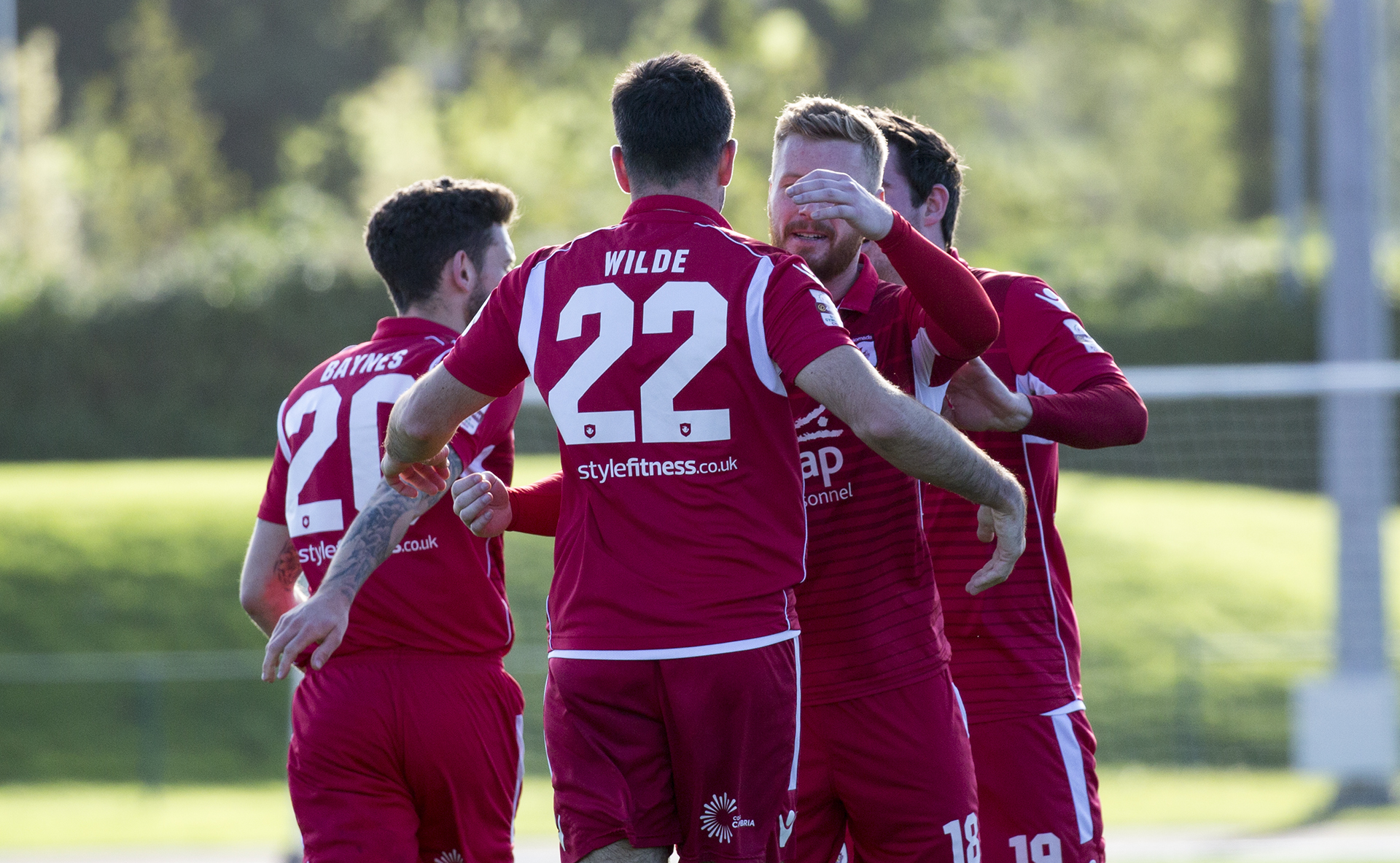 The Nomads celebrate Michael Wilde's second half header - © NCM Media