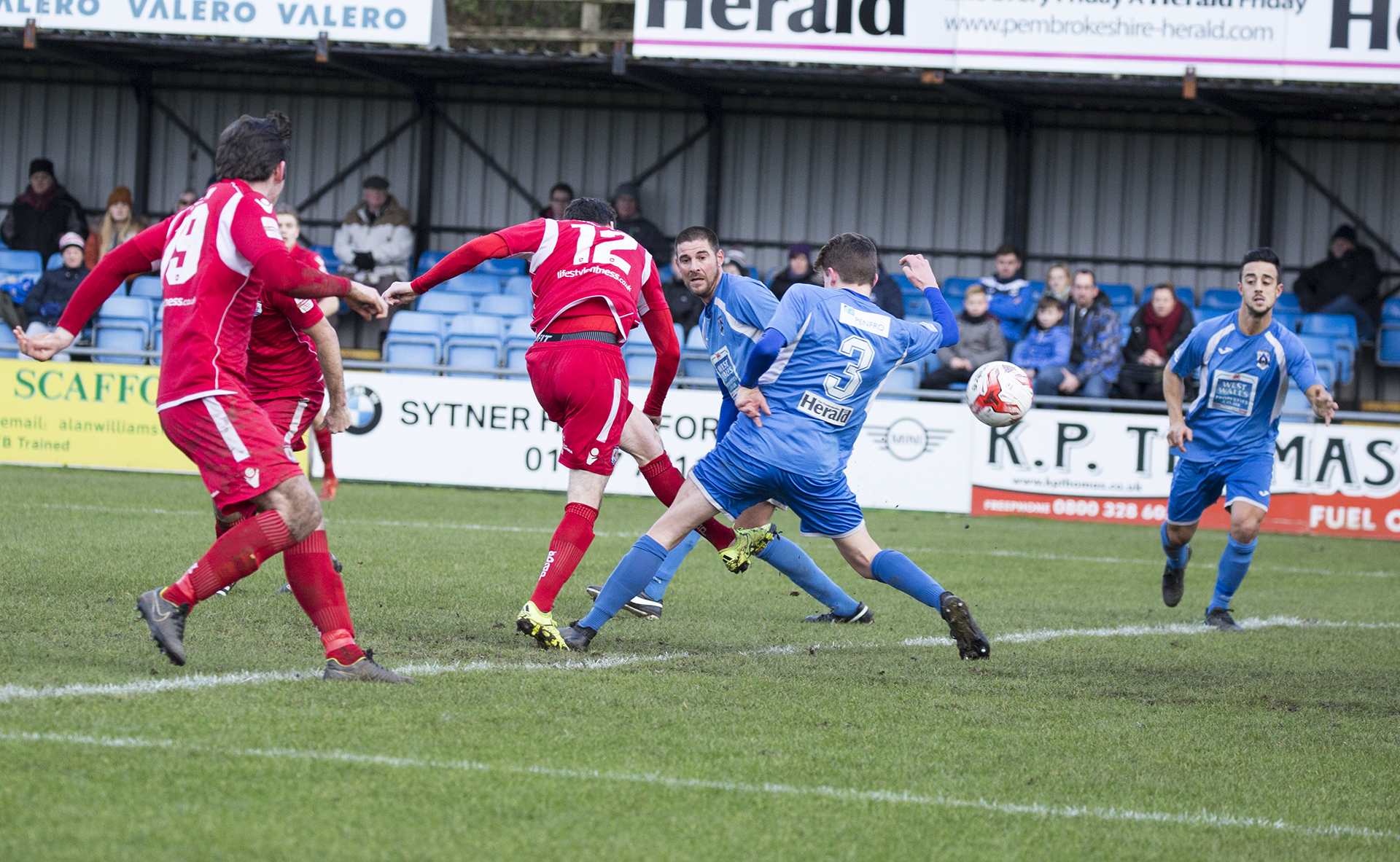Matty Williams scores his second and Nomads fourth of the game in the 44th minute - © NCM Media