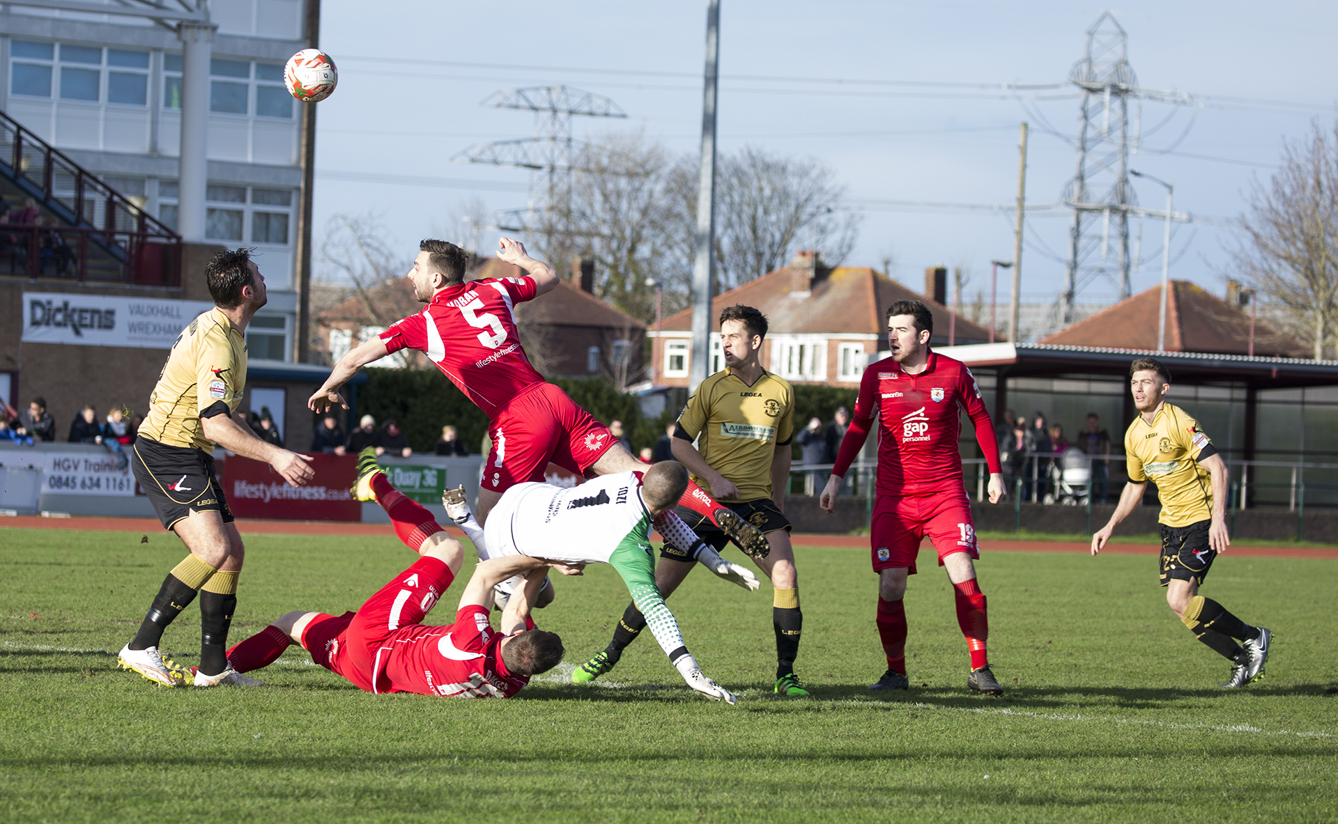 George Horan battles for the ball in the first half - © NCM Media