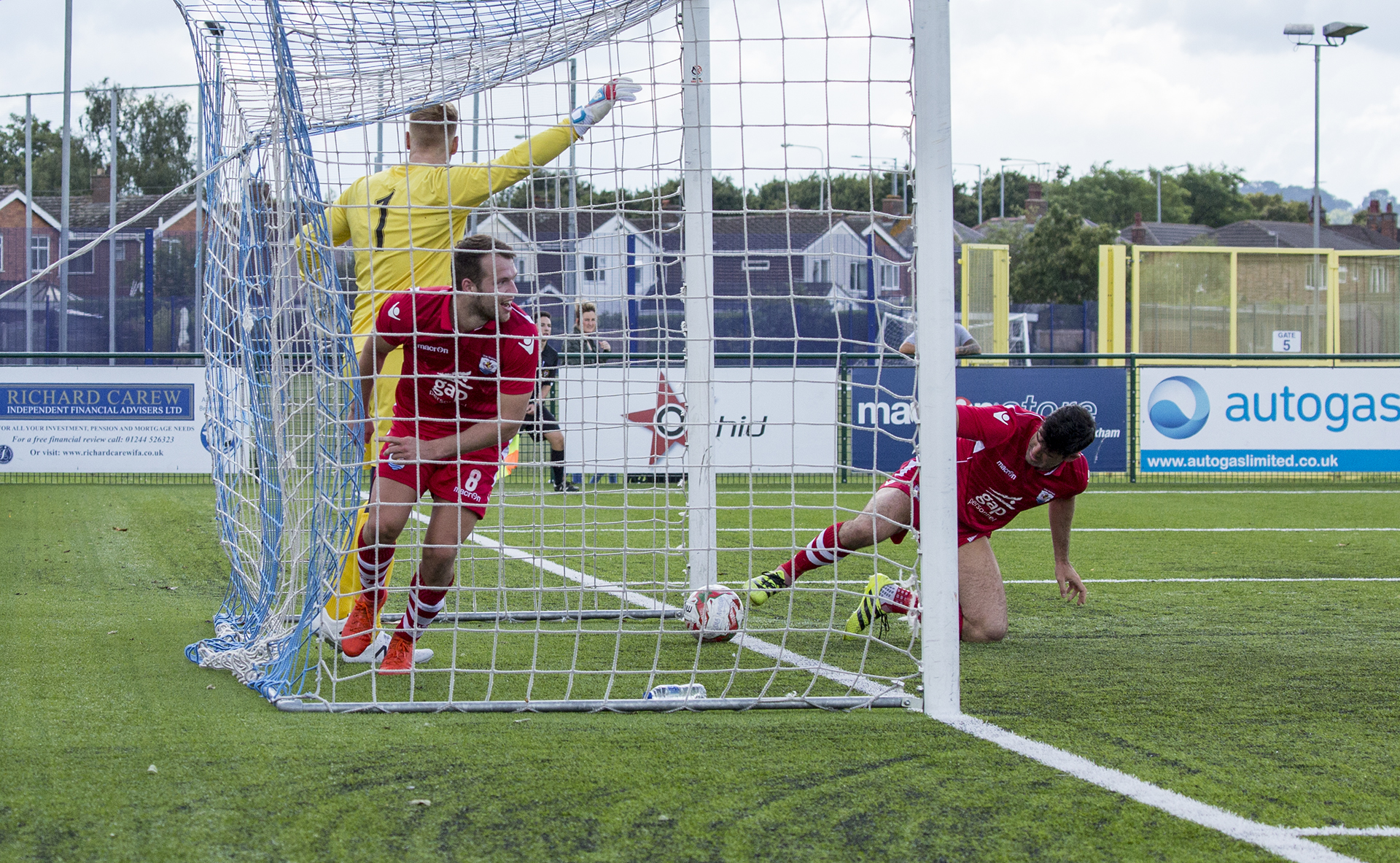 Callum Morris and Michael Wilde celebrate Morris' second half goal - © NCM Media