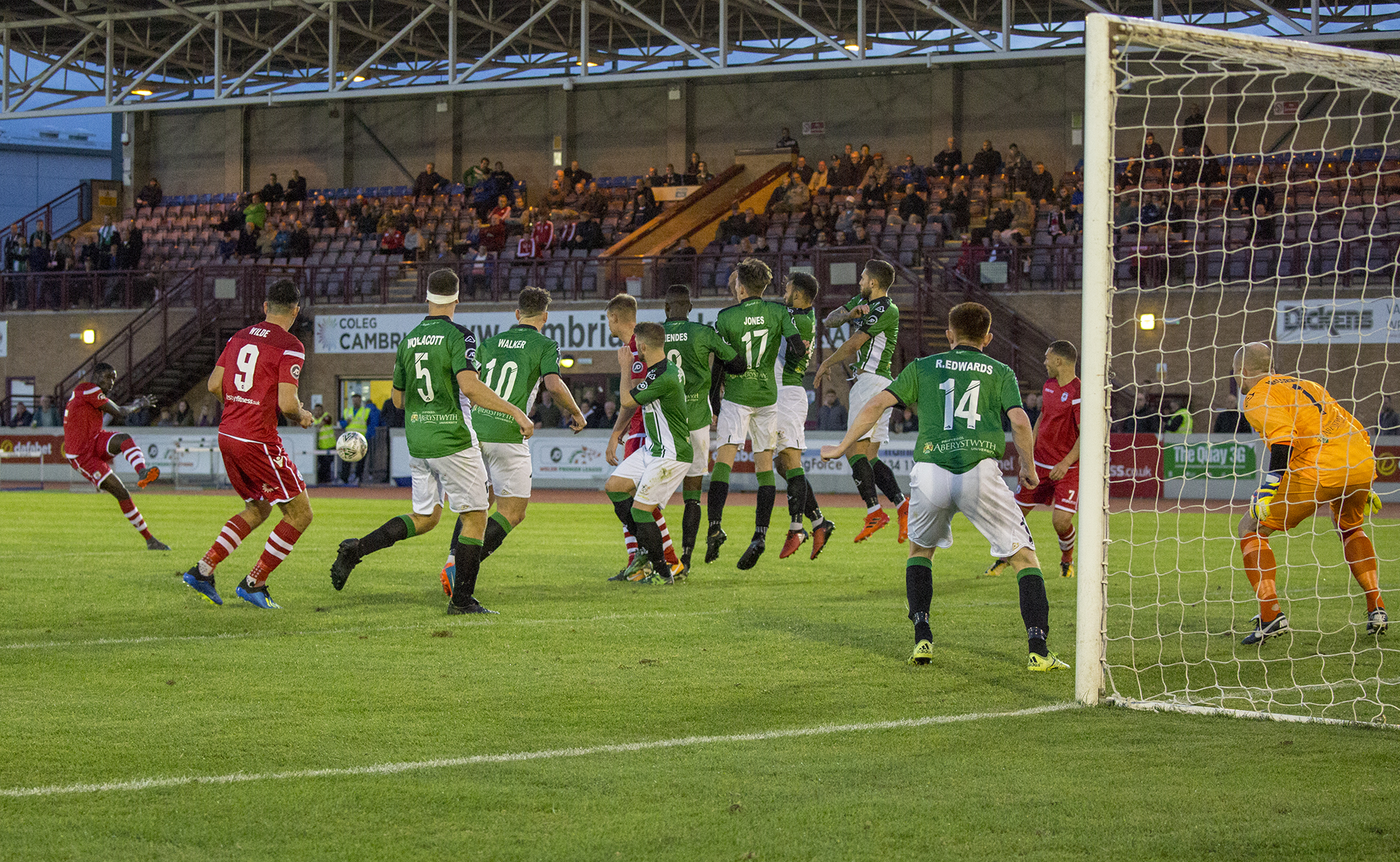 Michael Bakare scored a curling free kick to get The Nomads in front in the 37th minute © NCM Media