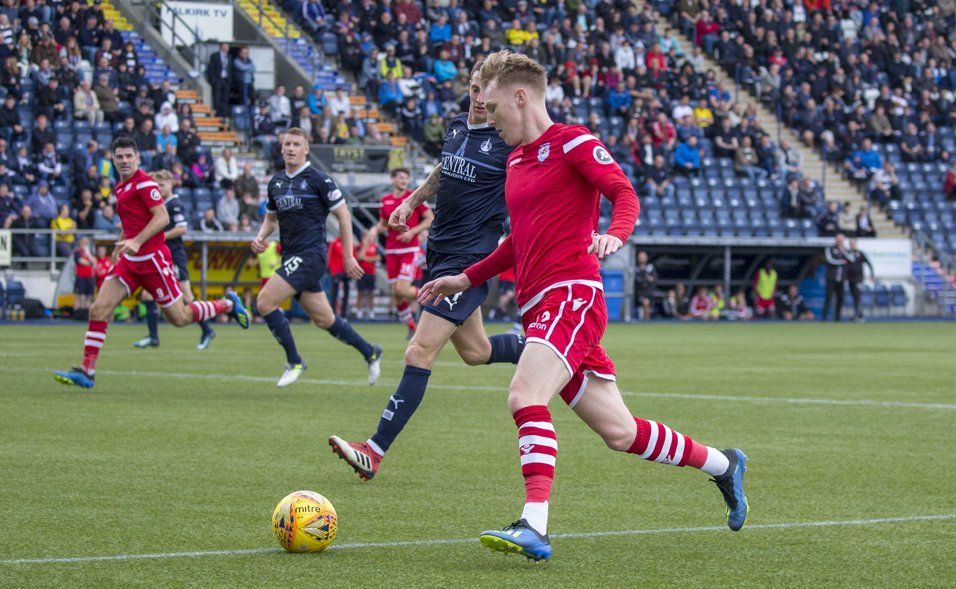 Declan Poole was a thorn in Falkirk's side all afternoon © NCM Media