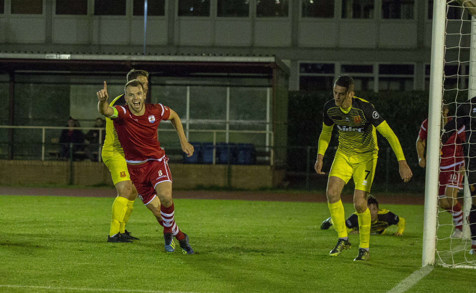 Callum Morris celebrates his late goal © NCM Media