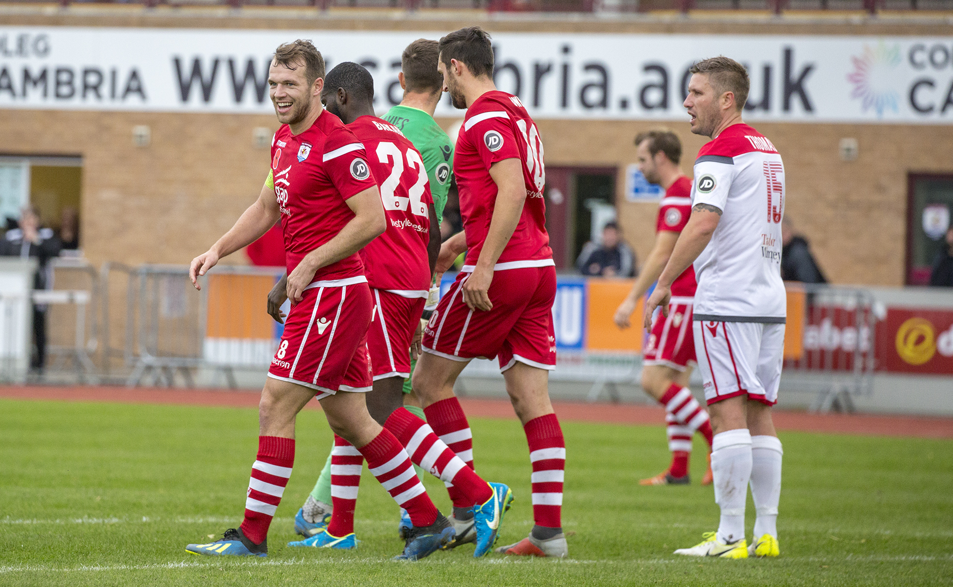 The Nomdas celebrate Michael Bakare's first half goal © NCM Media