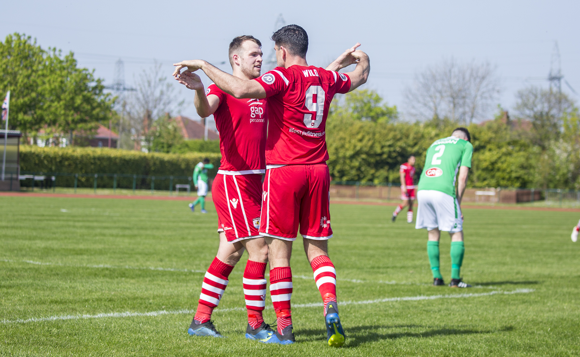 Michael Wilde and Callum Morris celebrate Wilde's opening goal | © NCM Media