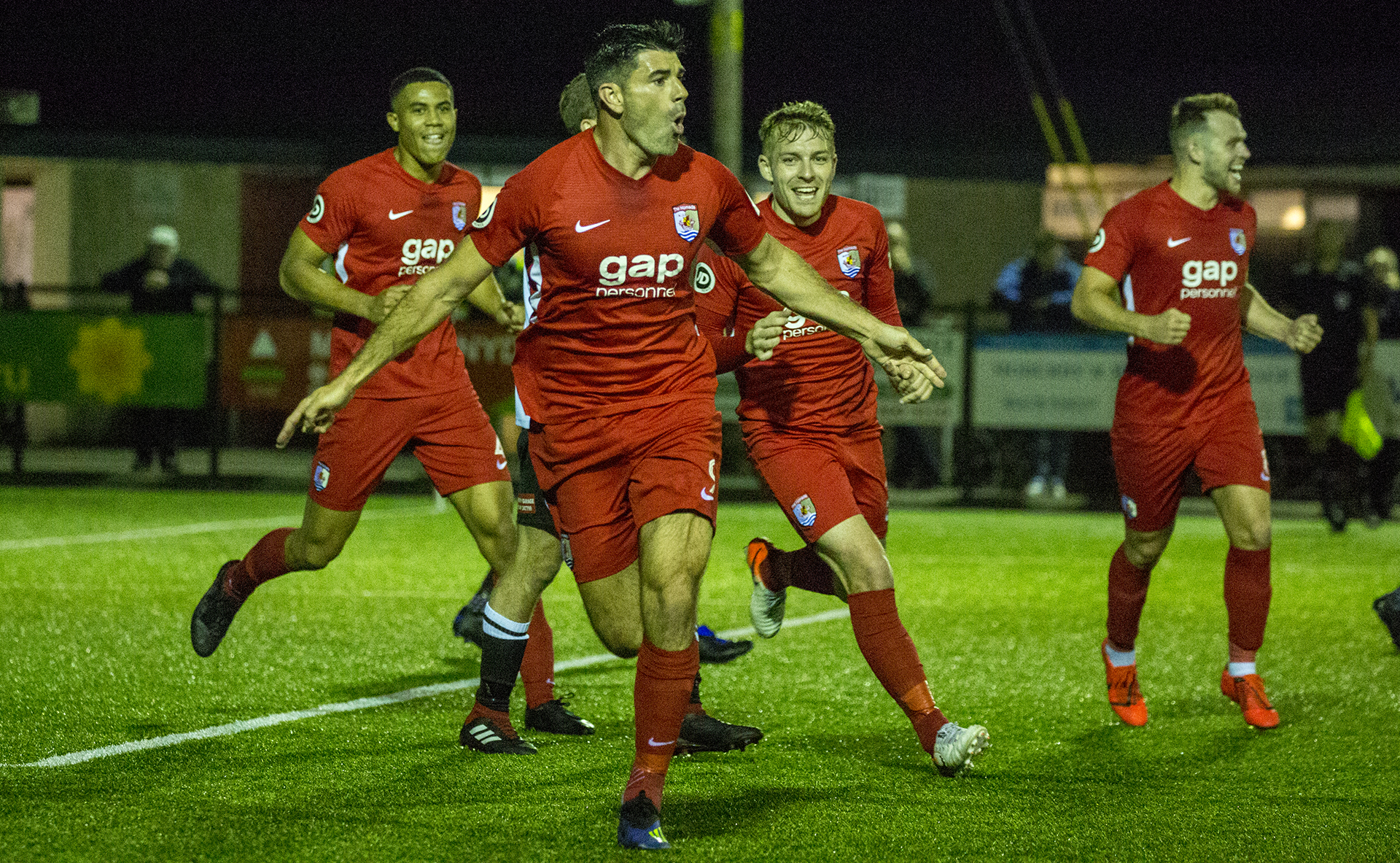 Michael Wilde celebrates his second half goal | © NCM Media