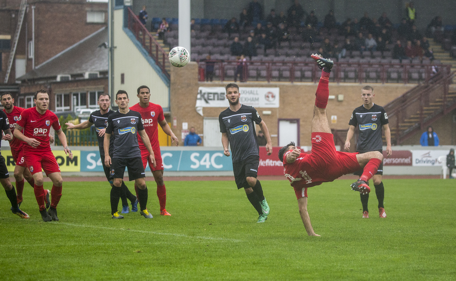 Michael Wilde attempts an acrobatic bicycle kick | © NCM Media