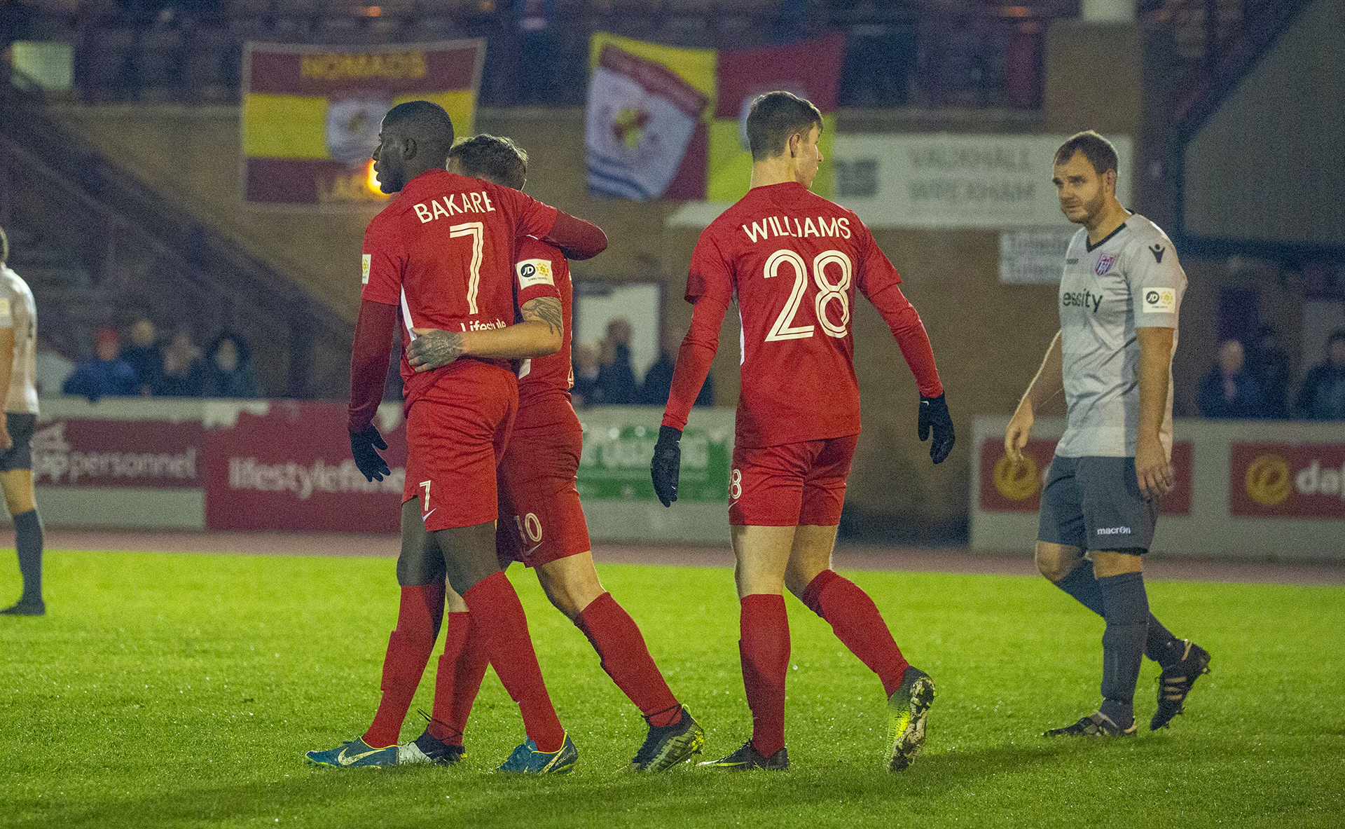 Michael Bakare celebrates his late strike | © NCM Media