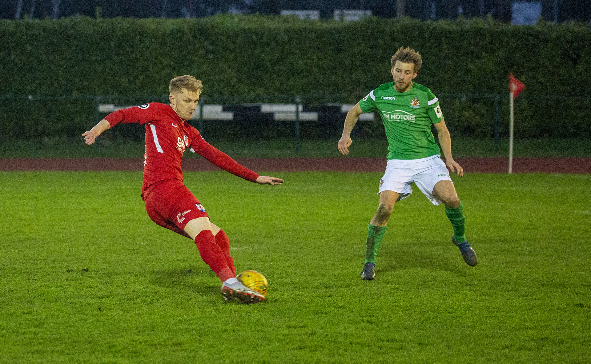 Declan Poole doubles The Nomads' lead in the 93rd minute | © NCM Media