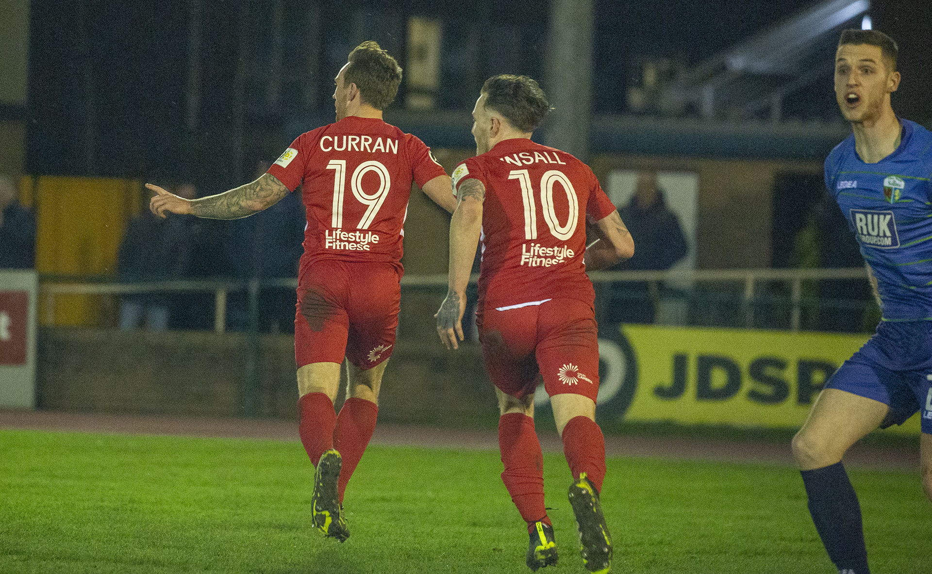 Craig Curran and Jamie Insall celebrate Curran's strike | © NCM Media