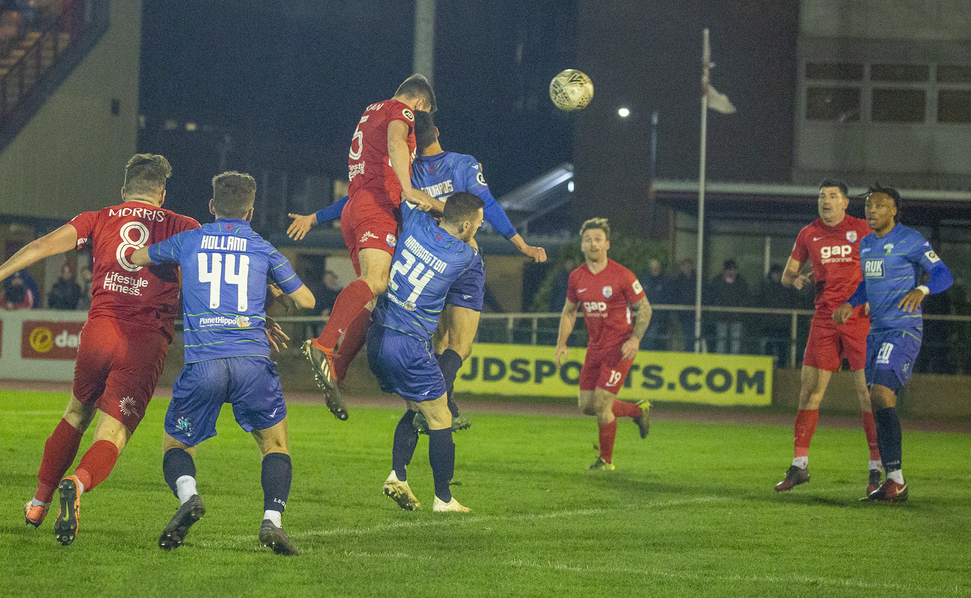 George Horan heads for goal | © NCM Media