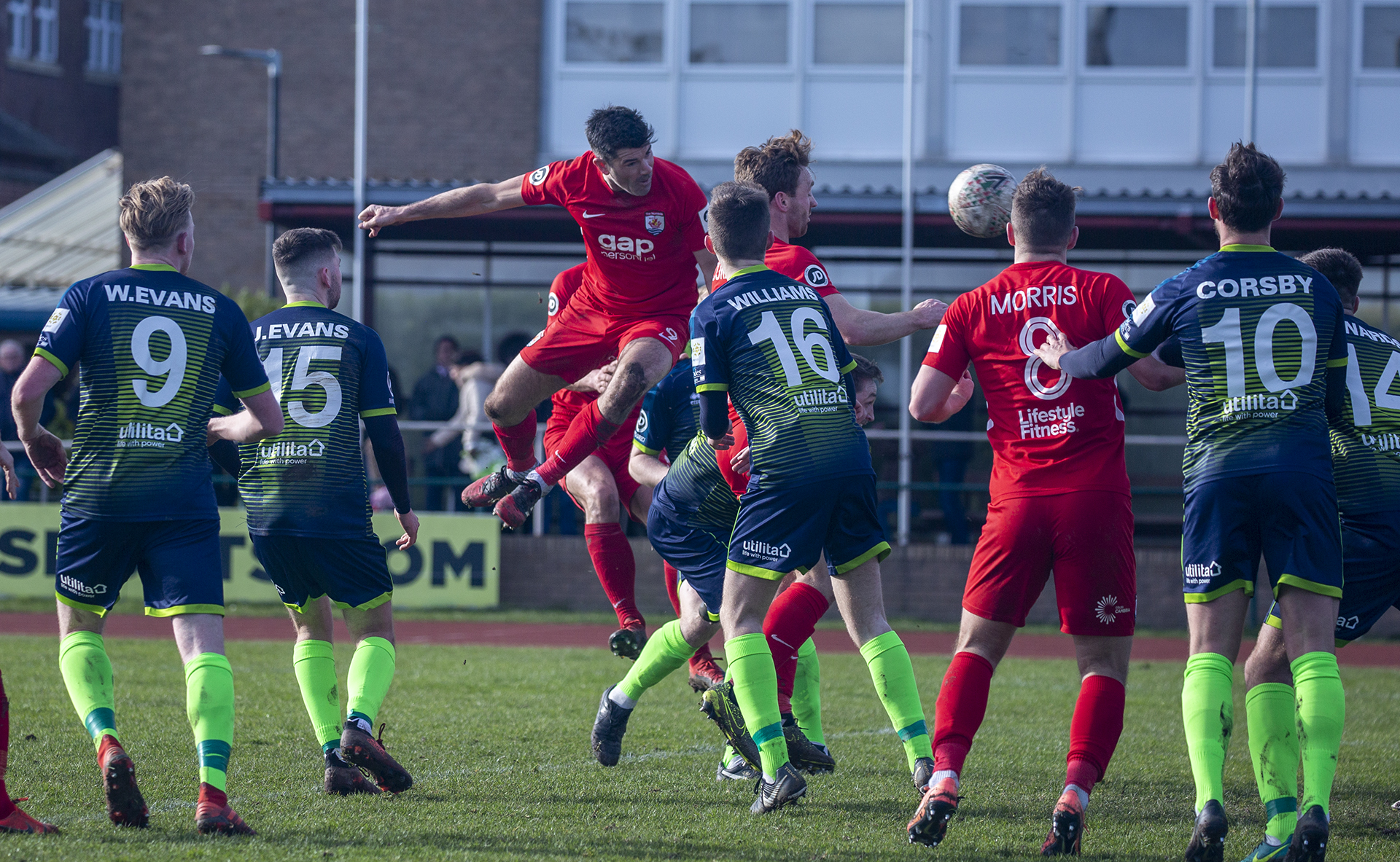 Mike Wilde's header hits the post | © NCM Media