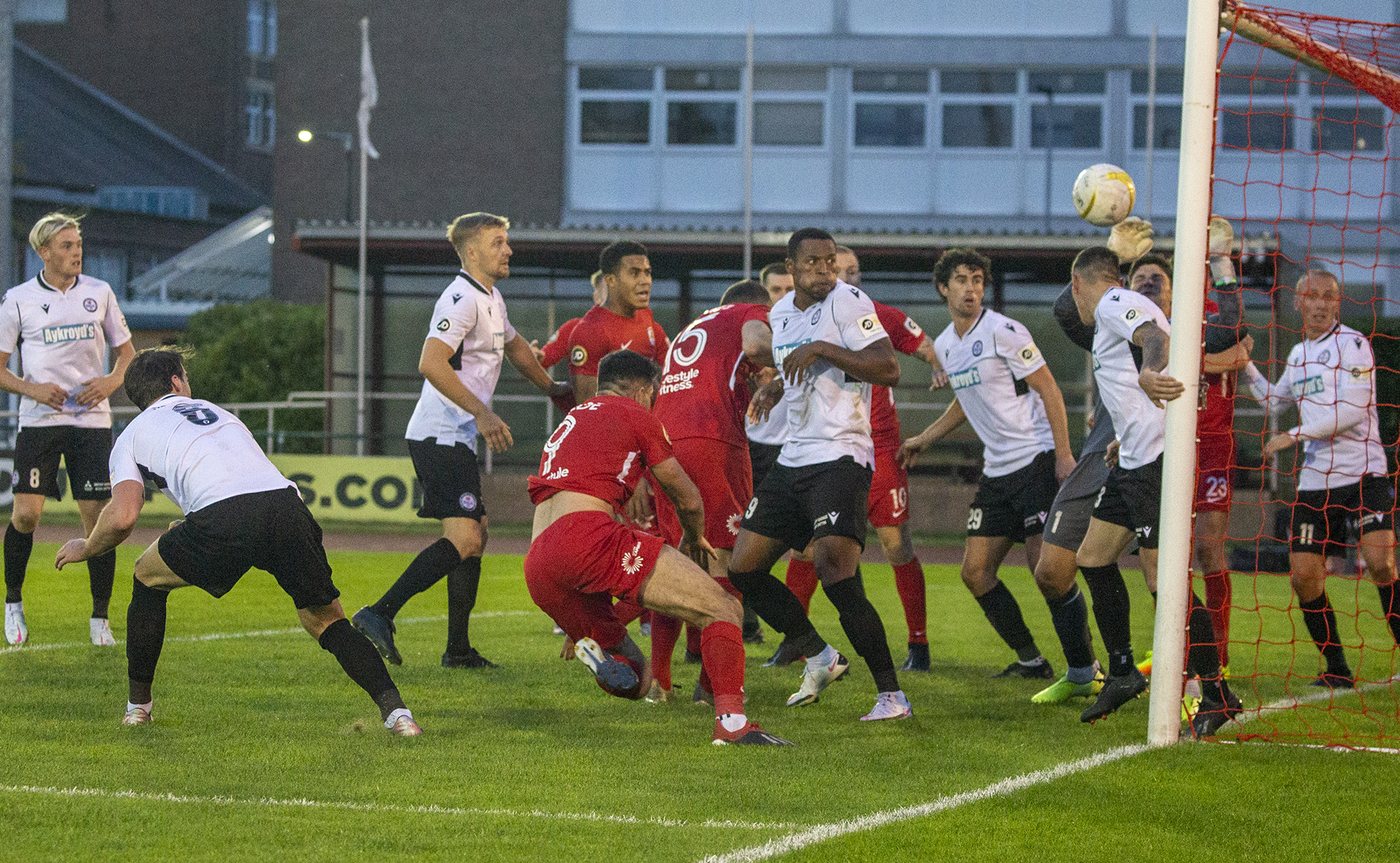 Mike Wilde is denied a goal on his 300th Cymru Leagues game | © NCM Media