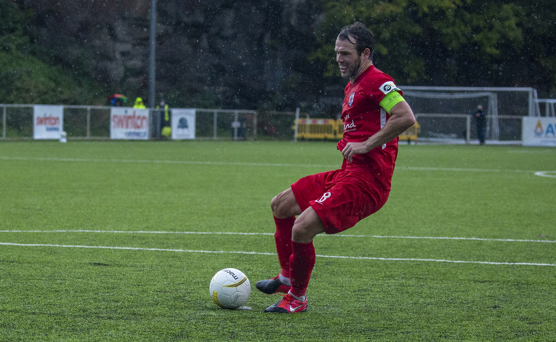 Callum Morris completes his hat-trick from the penalty spot | © NCM Media