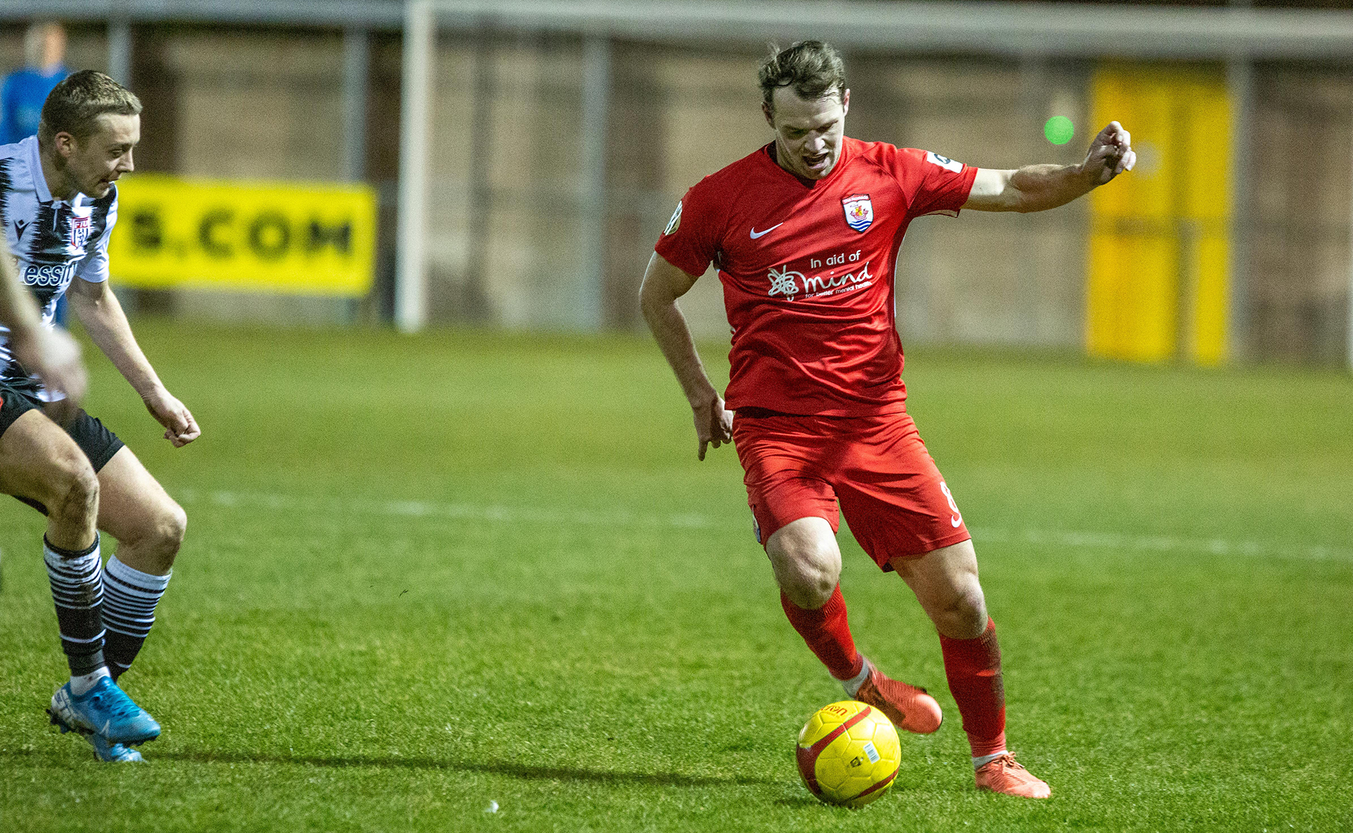 Callum Morris looks to break down the Flint defence | © NCM Media