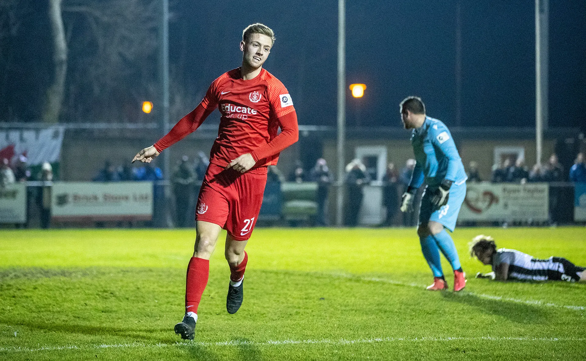 Connor Simpson celebrates his first Nomads goal | © NCM Media